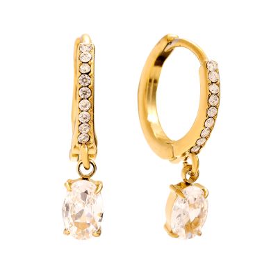 Diamond Oval Earrings