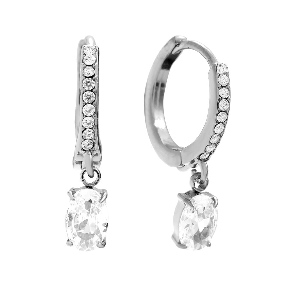 Diamond Oval Earrings